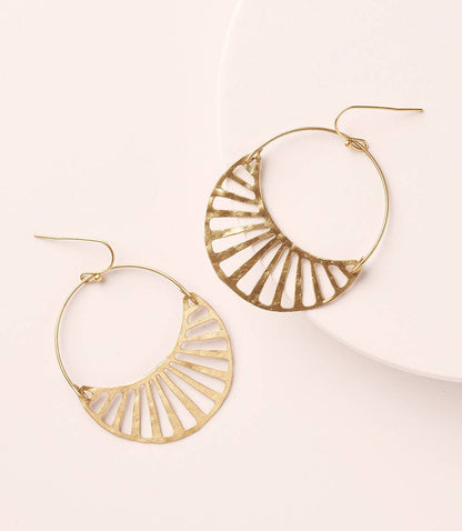 Rajani Gold Crescent Hoop Earrings