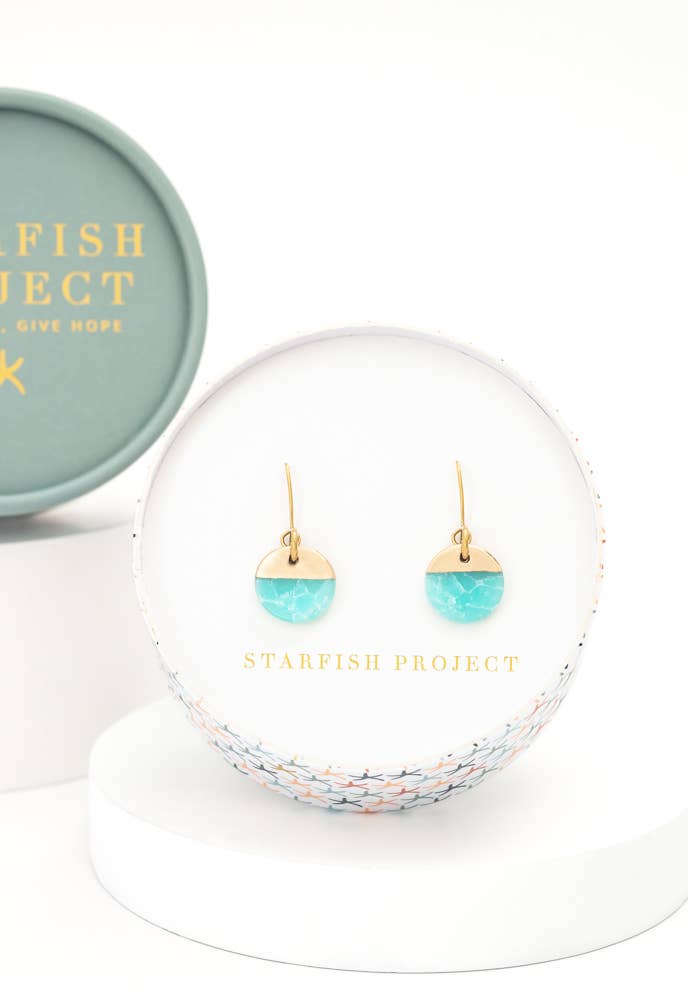 Refresh Aqua Blue Stone Earrings