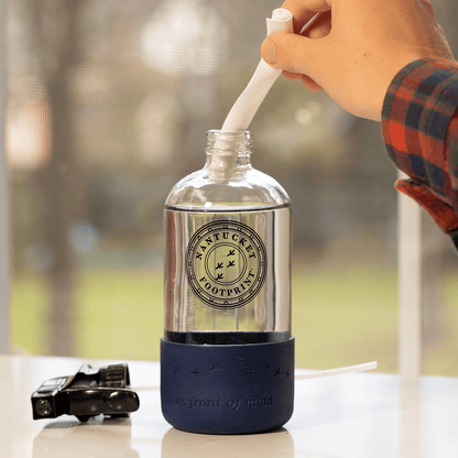 Reusable 16 Oz Glass Spray Bottle (Empty) With Silicone Cushion Base