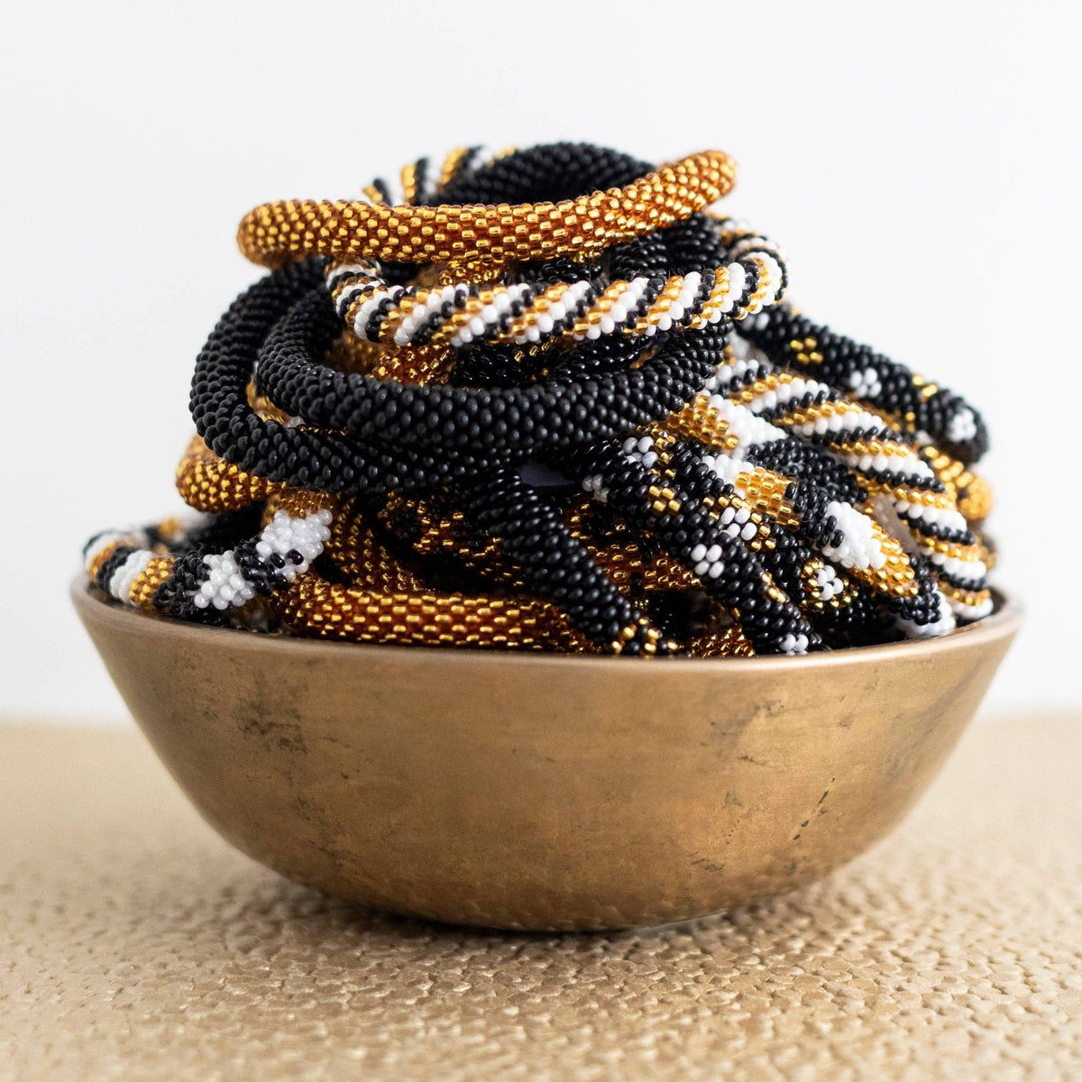 Gold, White & Black Game Day Roll-On® Bracelet