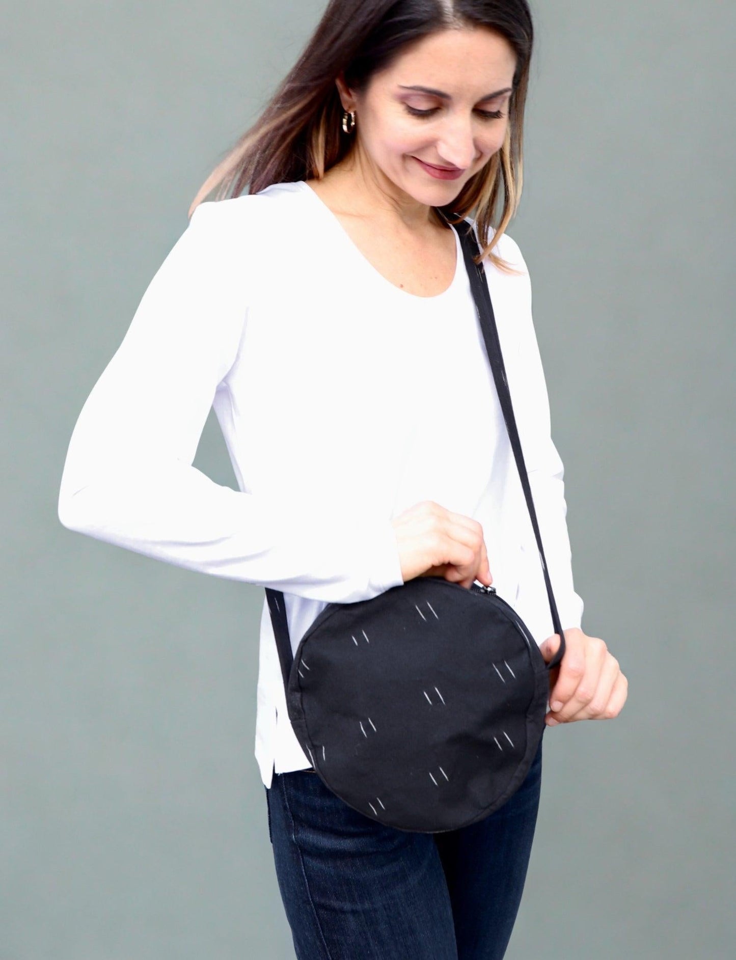 Round Crossbody Bag- Multiple Prints Available