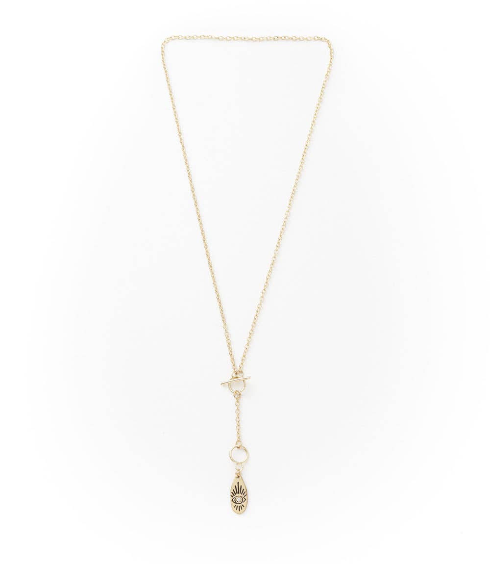 Ruchi Evil Eye Gold Lariat Necklace