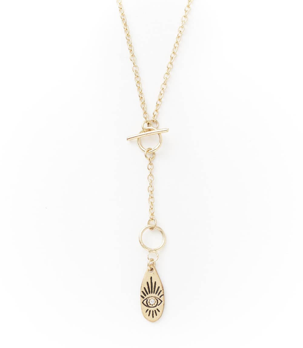 Ruchi Evil Eye Gold Lariat Necklace