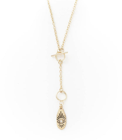 Ruchi Evil Eye Gold Lariat Necklace