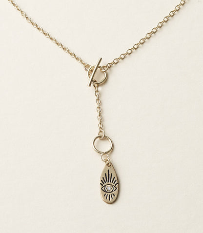 Ruchi Evil Eye Gold Lariat Necklace
