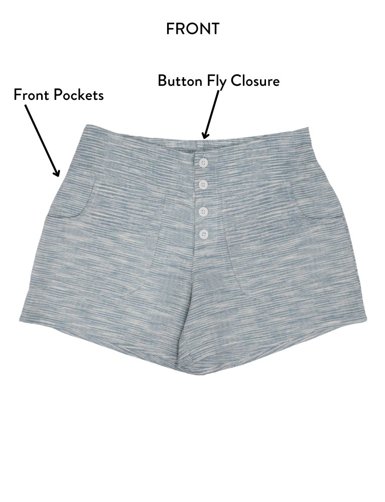 Serene Blue Organic Cotton Shorts
