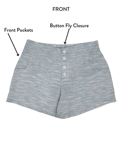 Serene Blue Organic Cotton Shorts