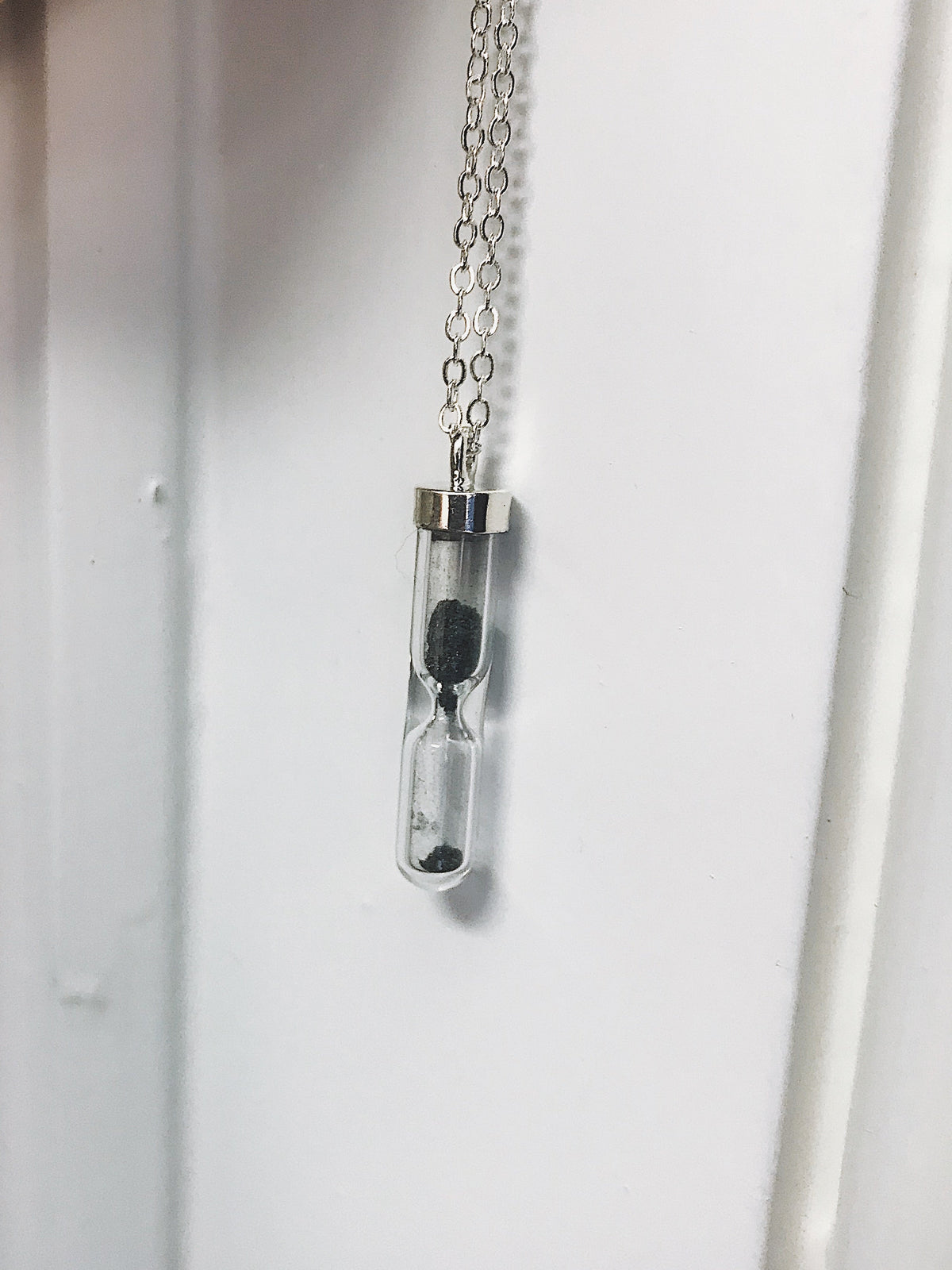 Space Time Hourglass Necklace With Meteorite Dust