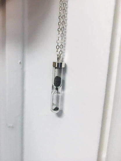 Space Time Hourglass Necklace With Meteorite Dust