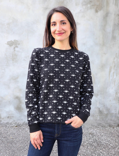 Solstice Black Organic Fleece Sweater