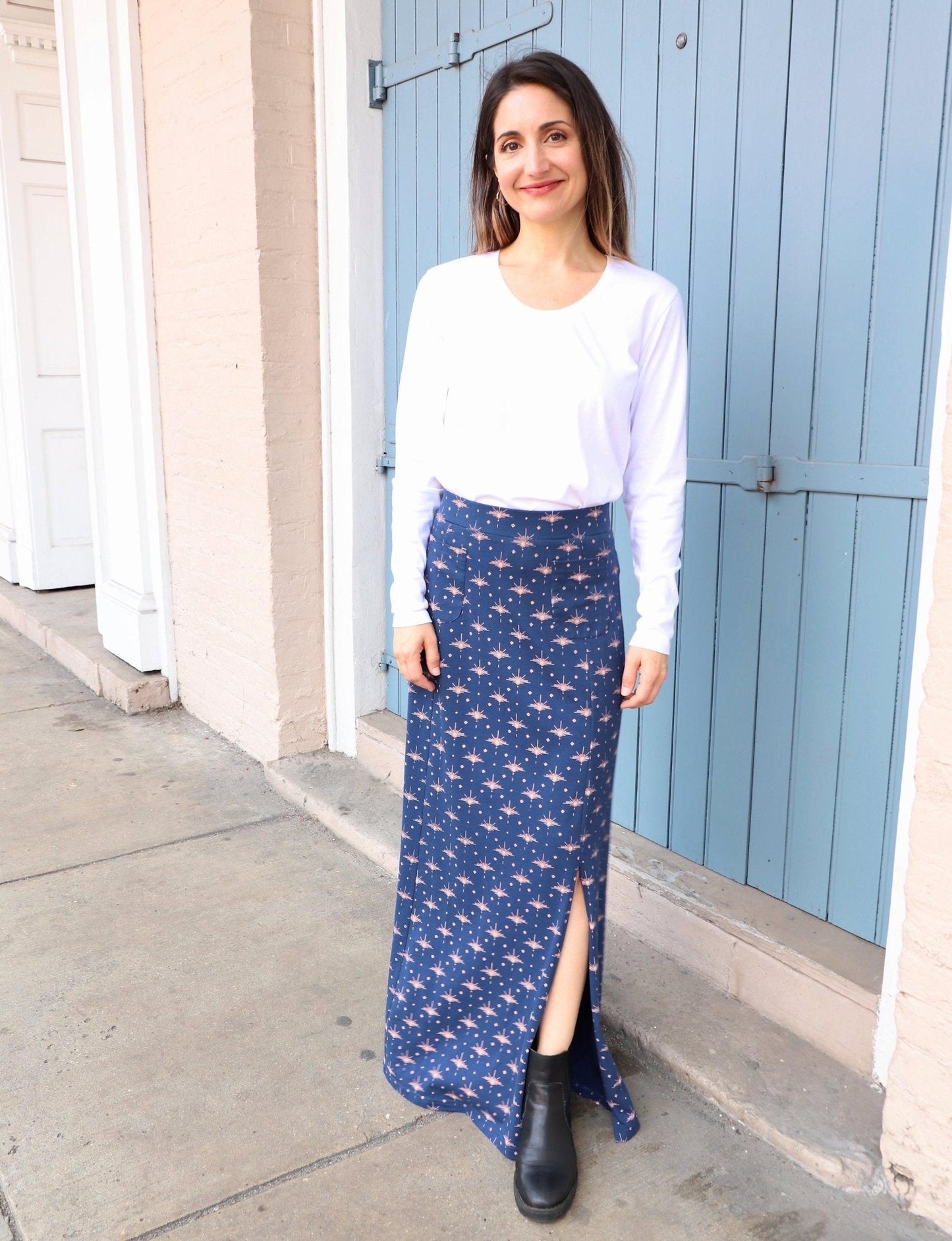 Solstice Blue Organic Maxi Skirt