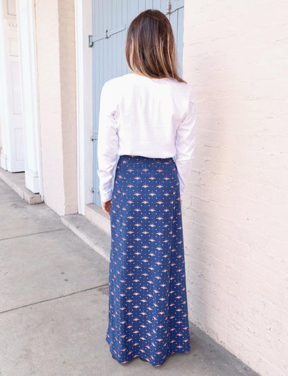 Solstice Blue Organic Maxi Skirt