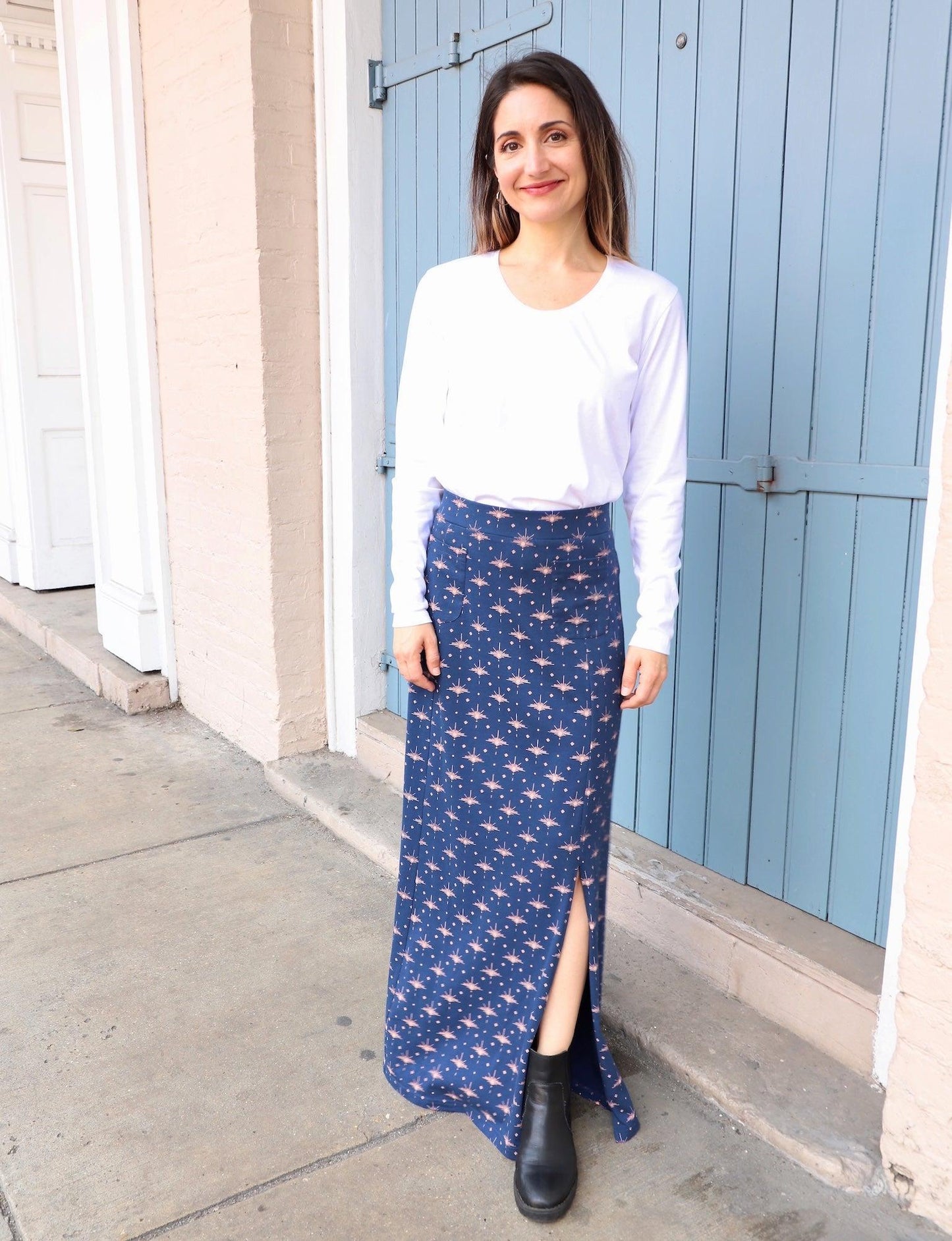 Solstice Blue Organic Maxi Skirt