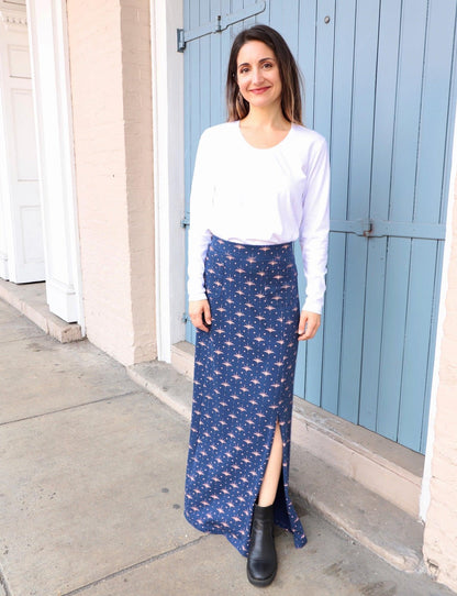Solstice Blue Organic Maxi Skirt