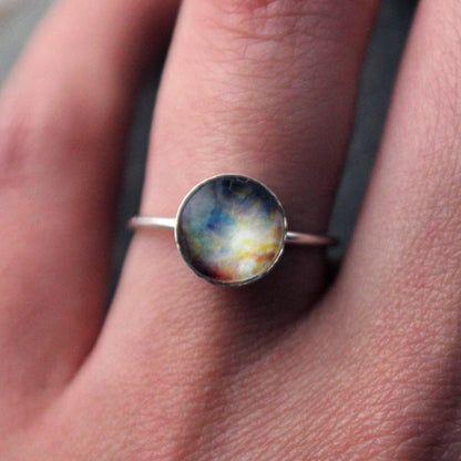 Sterling Silver Galaxy Space Ring, Made to Order in Your Size