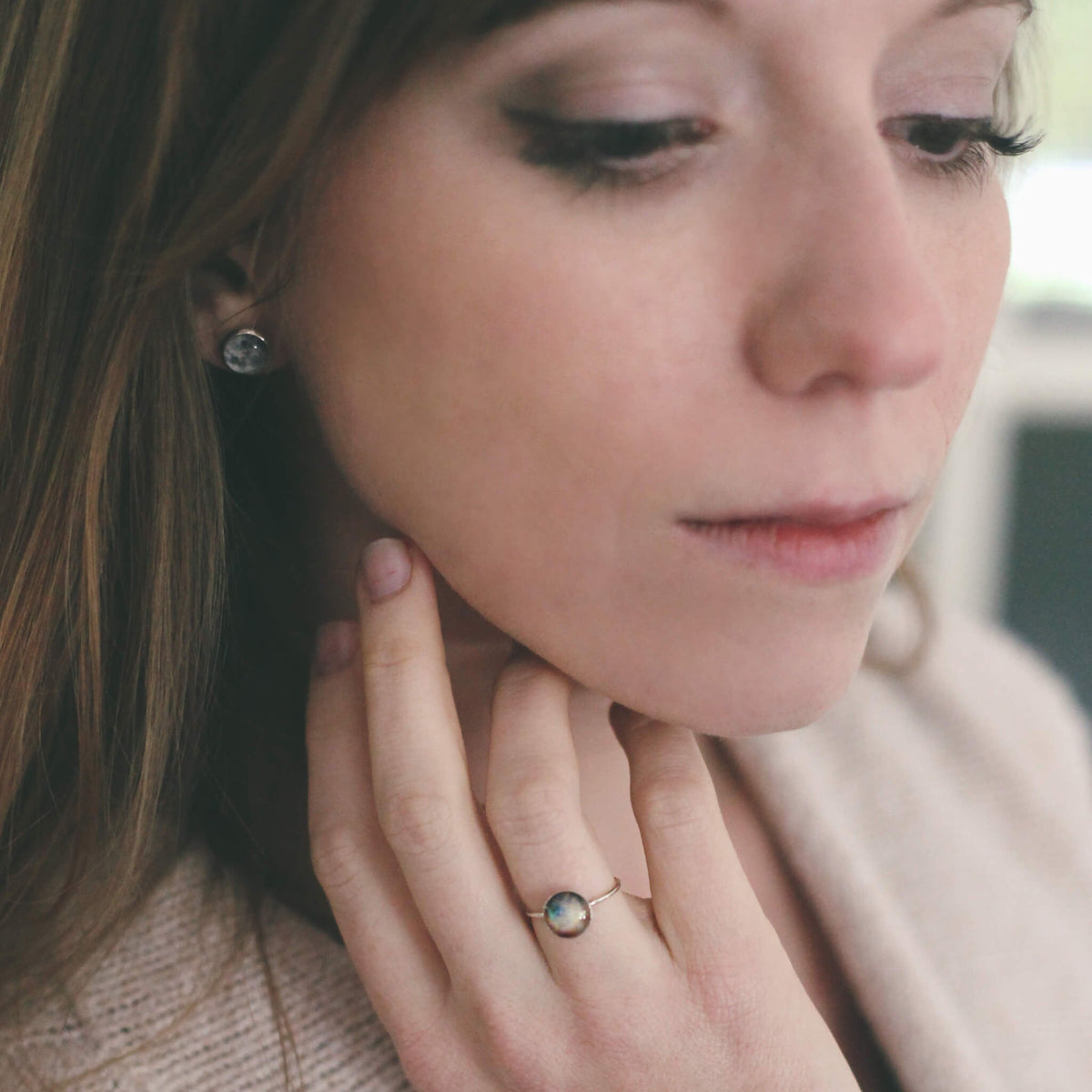 Sterling Silver Galaxy Space Ring, Made to Order in Your Size
