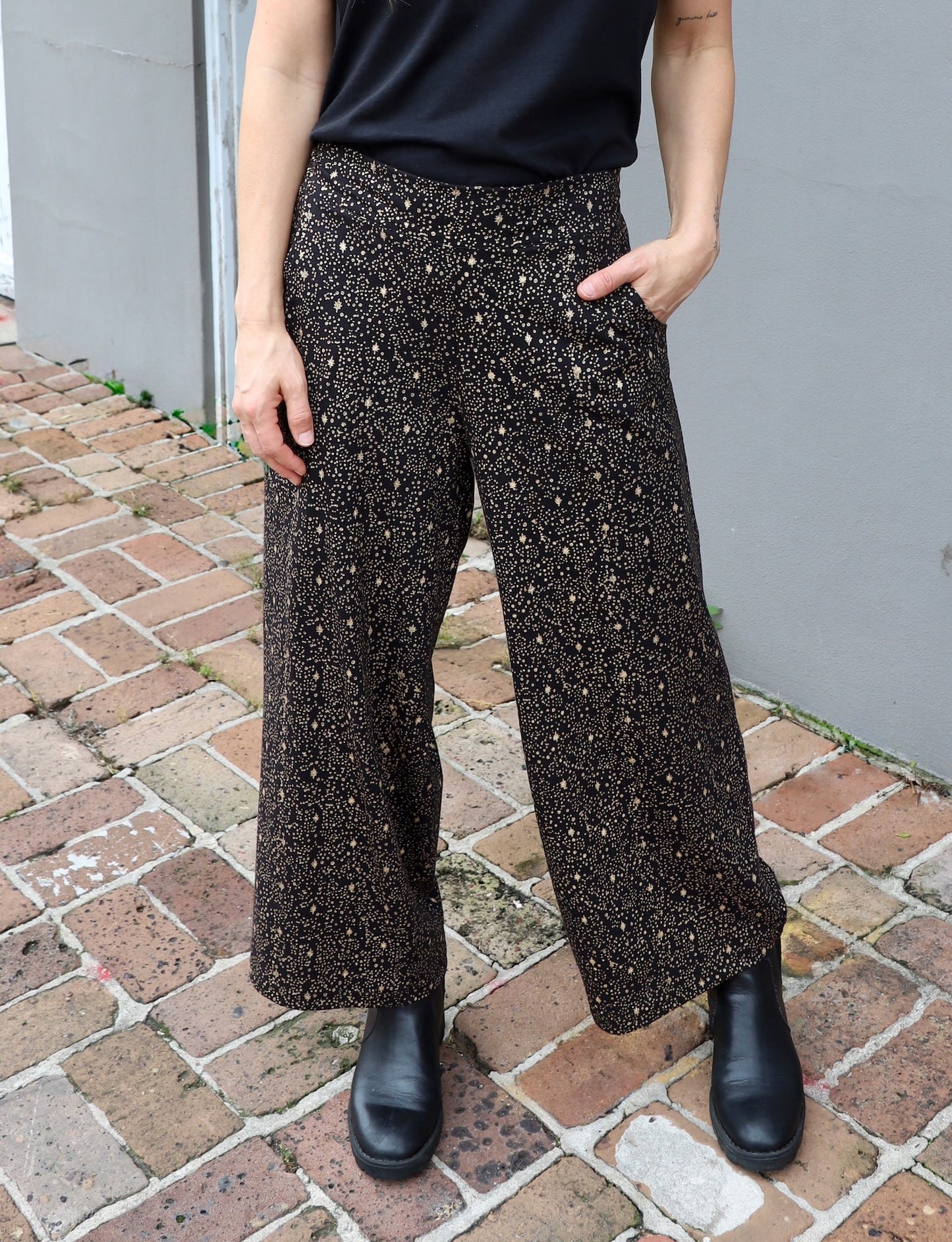 Starlight Organic Wide Leg Crop Pants