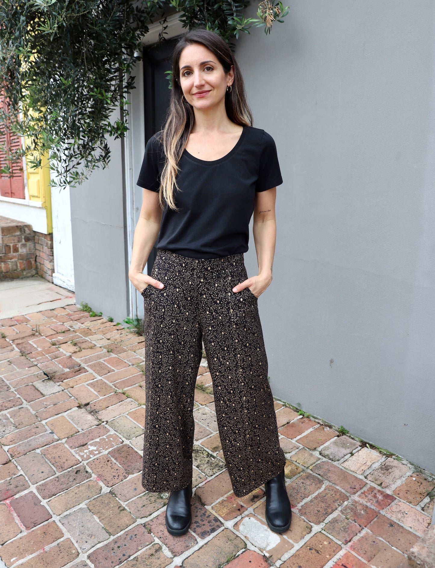 Starlight Organic Wide Leg Crop Pants