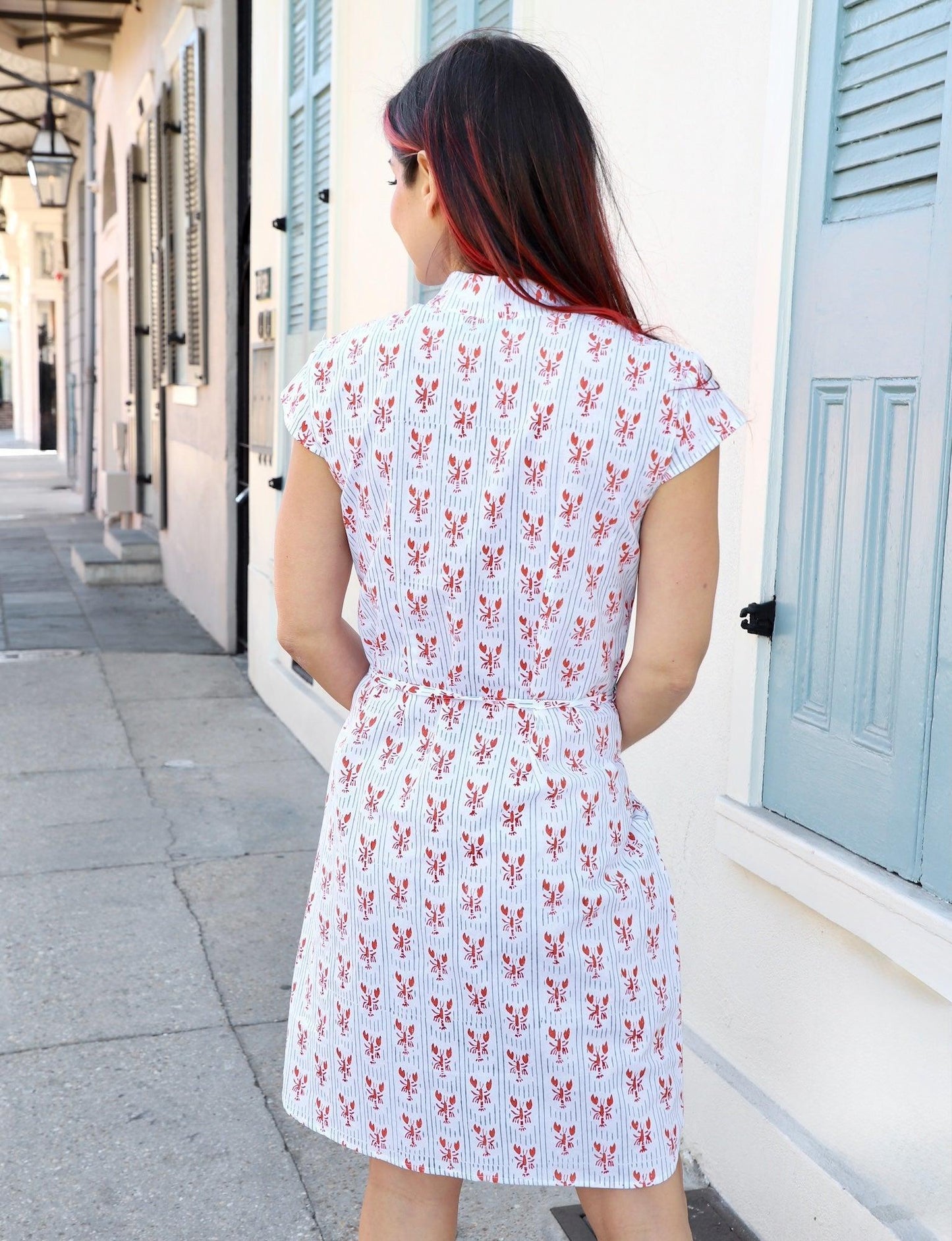 Striped Crawfish Organic Cotton Button Dress