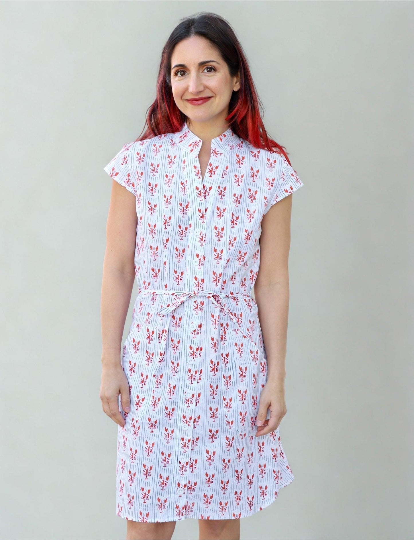 Striped Crawfish Organic Cotton Button Dress