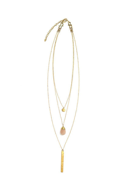 Triple Strand Convertible Brass Necklace