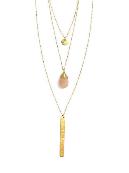 Triple Strand Convertible Brass Necklace