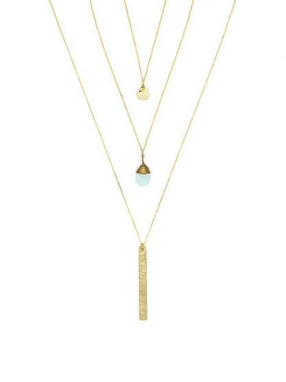 Triple Strand Convertible Brass Necklace