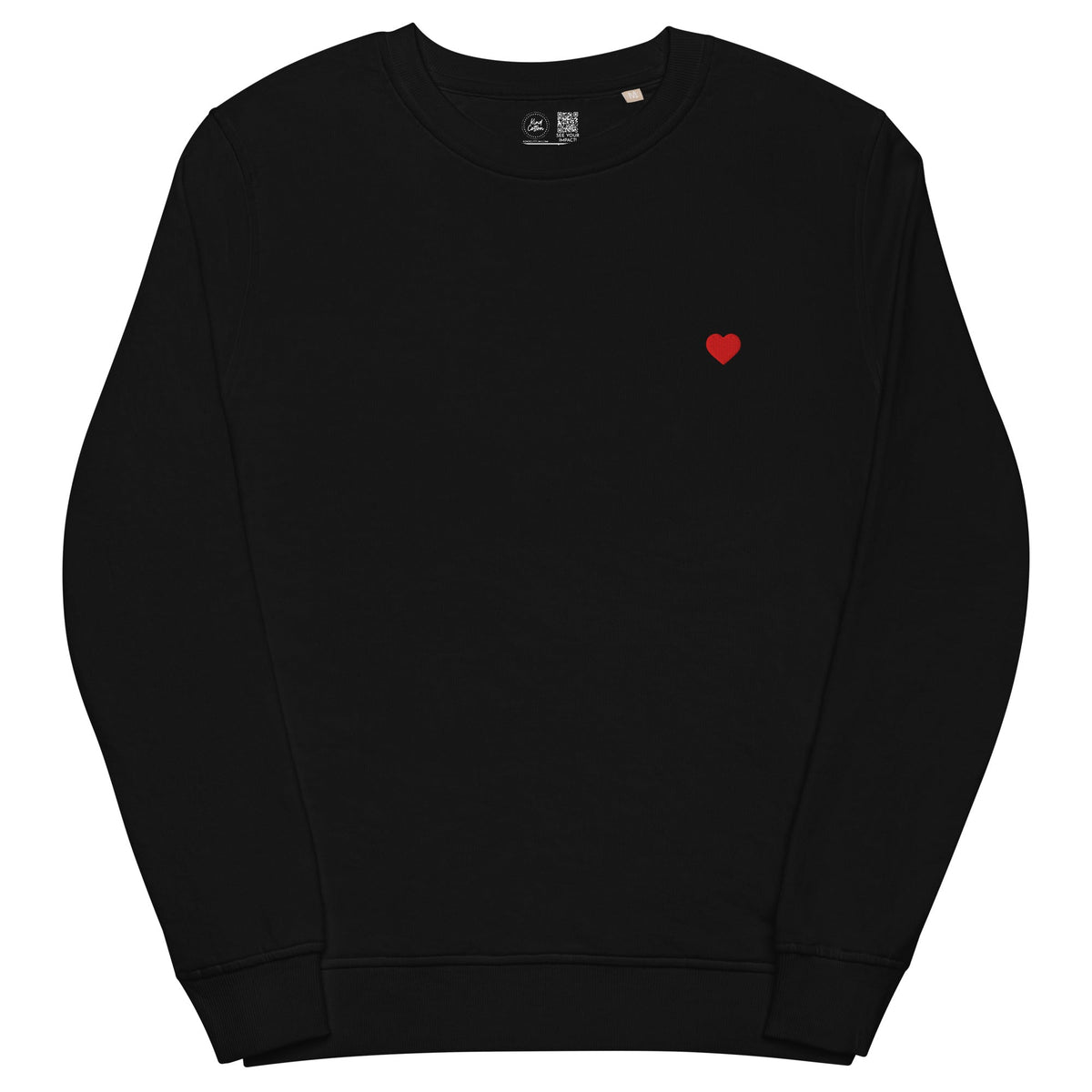 Heart Embroidered Organic Crewneck