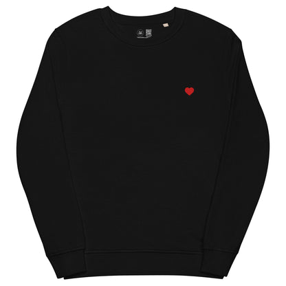 Heart Embroidered Organic Crewneck