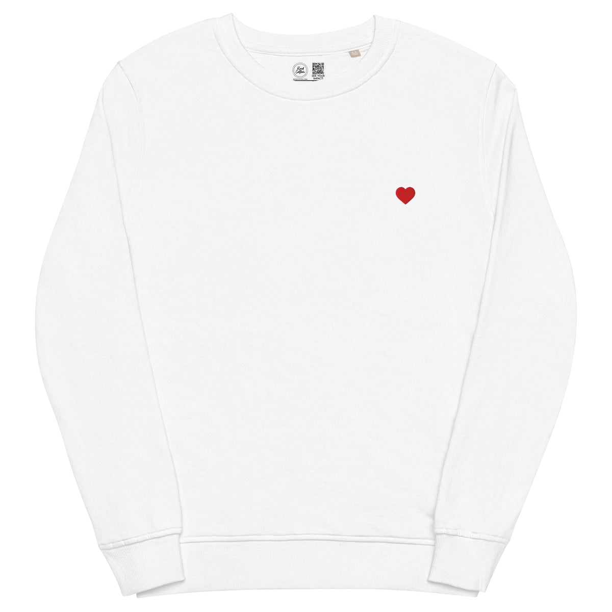 Heart Embroidered Organic Crewneck