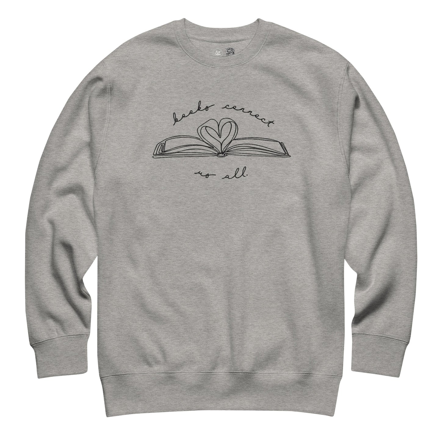 Books Connect Us All Embroidered Crewneck Sweatshirt