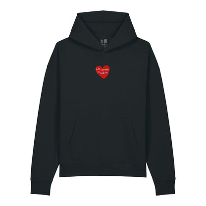 No Human Is Illegal Embroidered Organic Hoodie