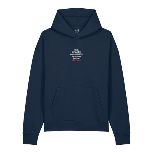 'Kindness Is' Embroidered Organic Hoodie