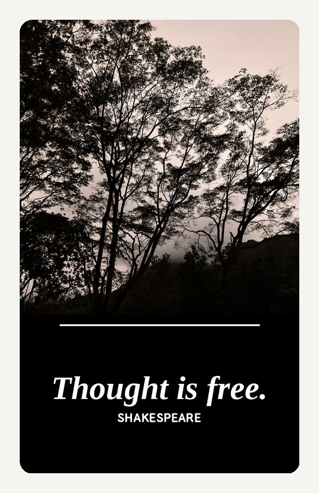 Metal Bookmark, "Thought Is Free" (Shakespeare)
