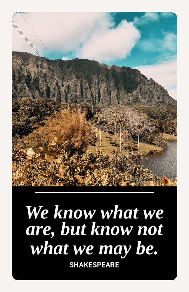 Metal Bookmark, "We Know What We Are" (Shakespeare)