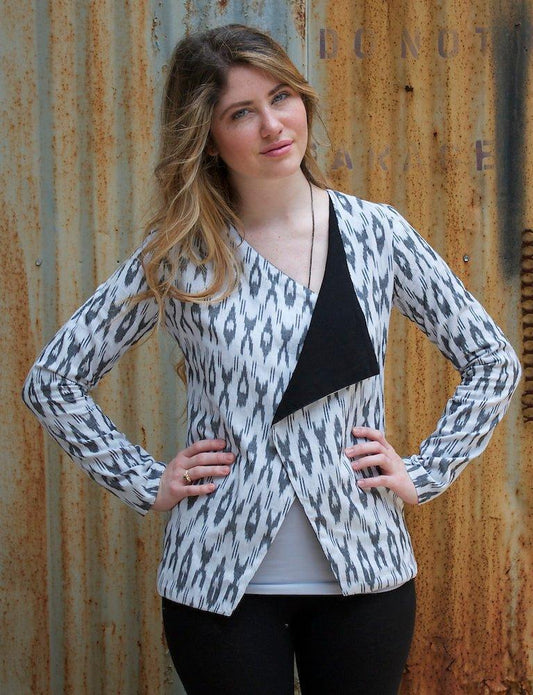 White Ikat Jacket : Pre-Loved