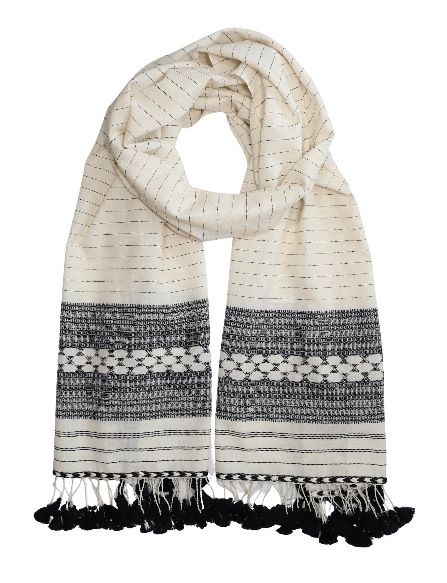Black and White Kutch Scarf