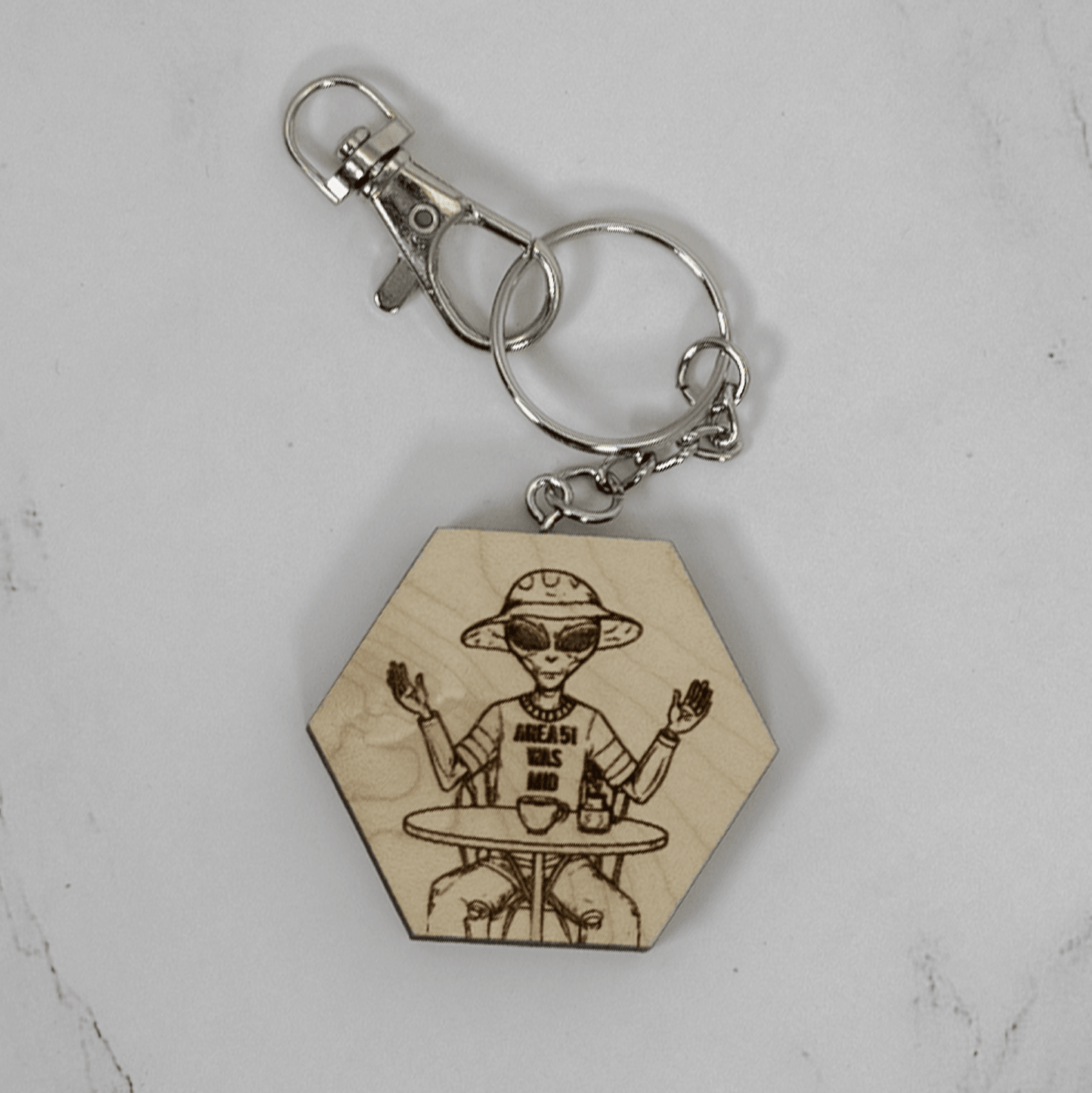 Wood Keychain | Area 51