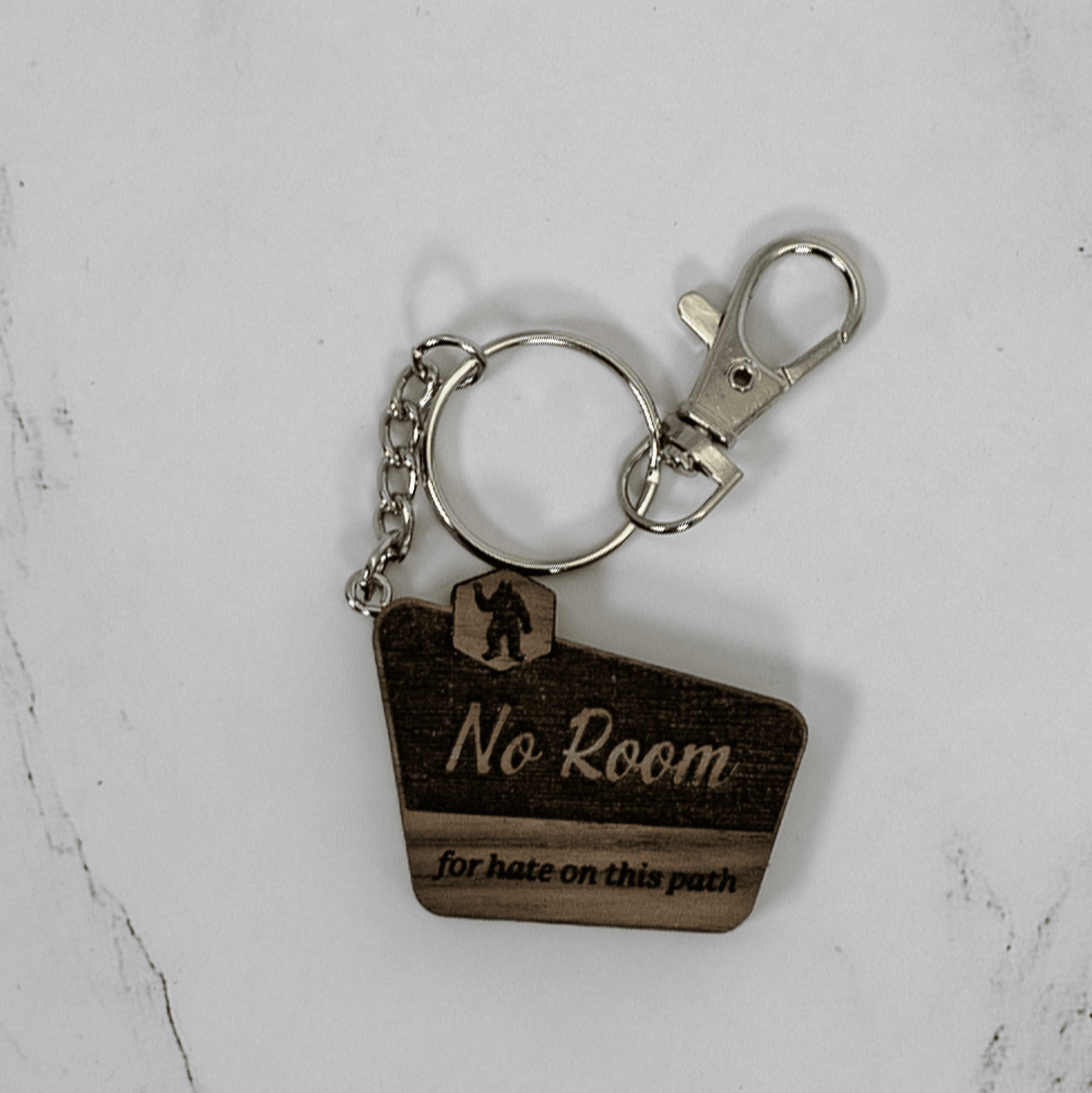 Wood Keychain | No Hate Trail - Sign