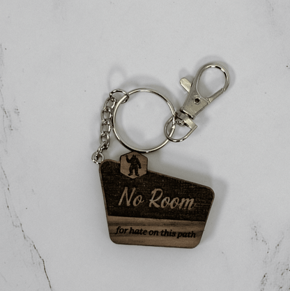 Wood Keychain | No Hate Trail - Sign