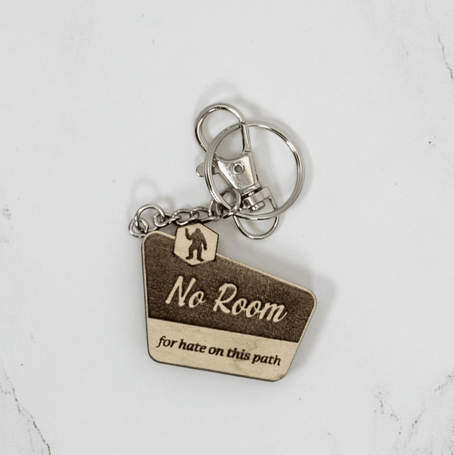 Wood Keychain | No Hate Trail - Sign