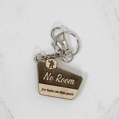 Wood Keychain | No Hate Trail - Sign