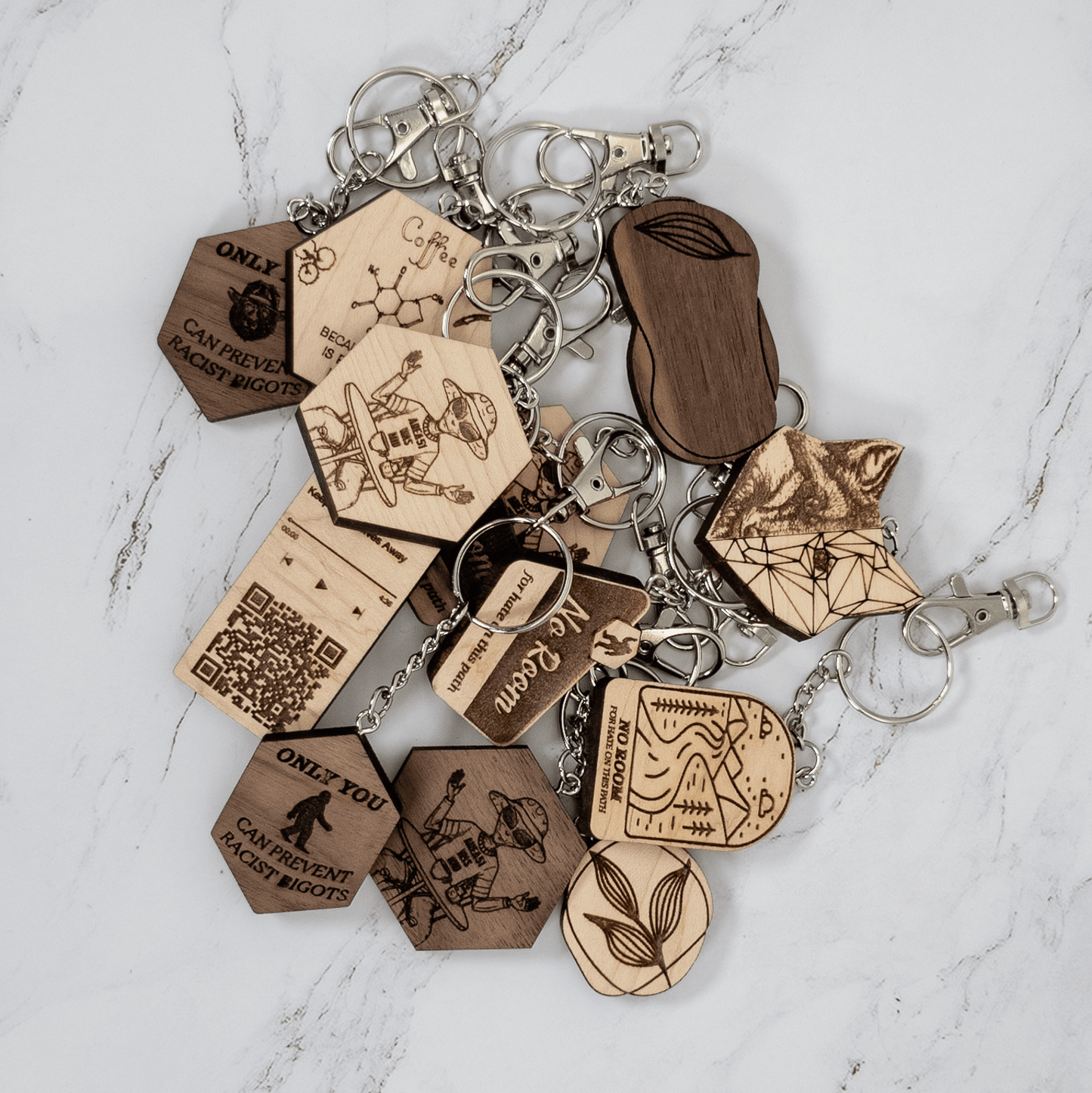 Wood Keychain | No Hate Trail - Sign
