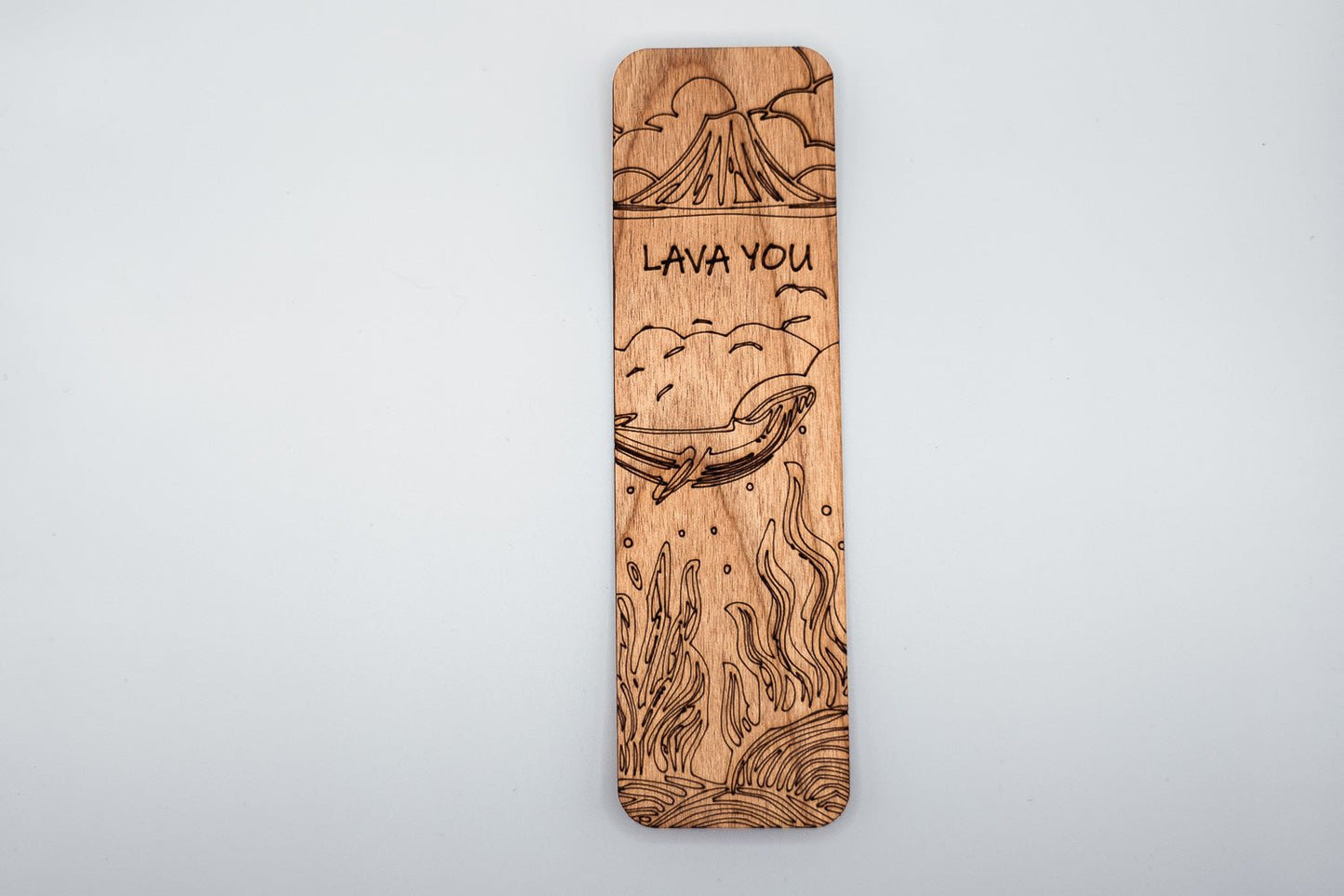 Wooden Bookmark | Lava You - Outline