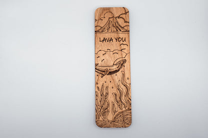 Wooden Bookmark | Lava You - Outline