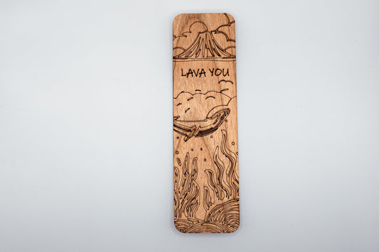 Wooden Bookmark | Lava You - Outline