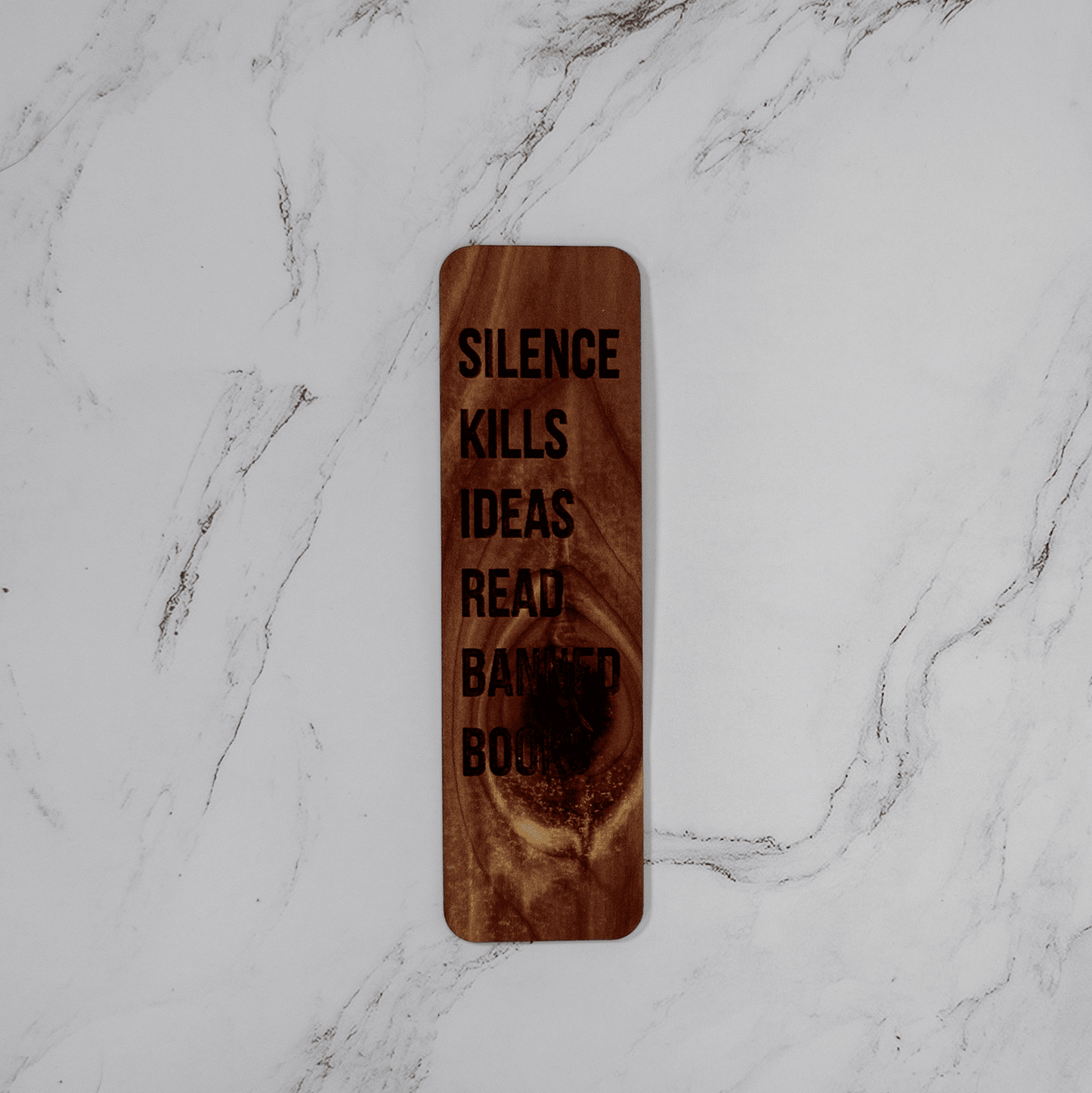 Wooden Bookmark | Silence Kills - Bold