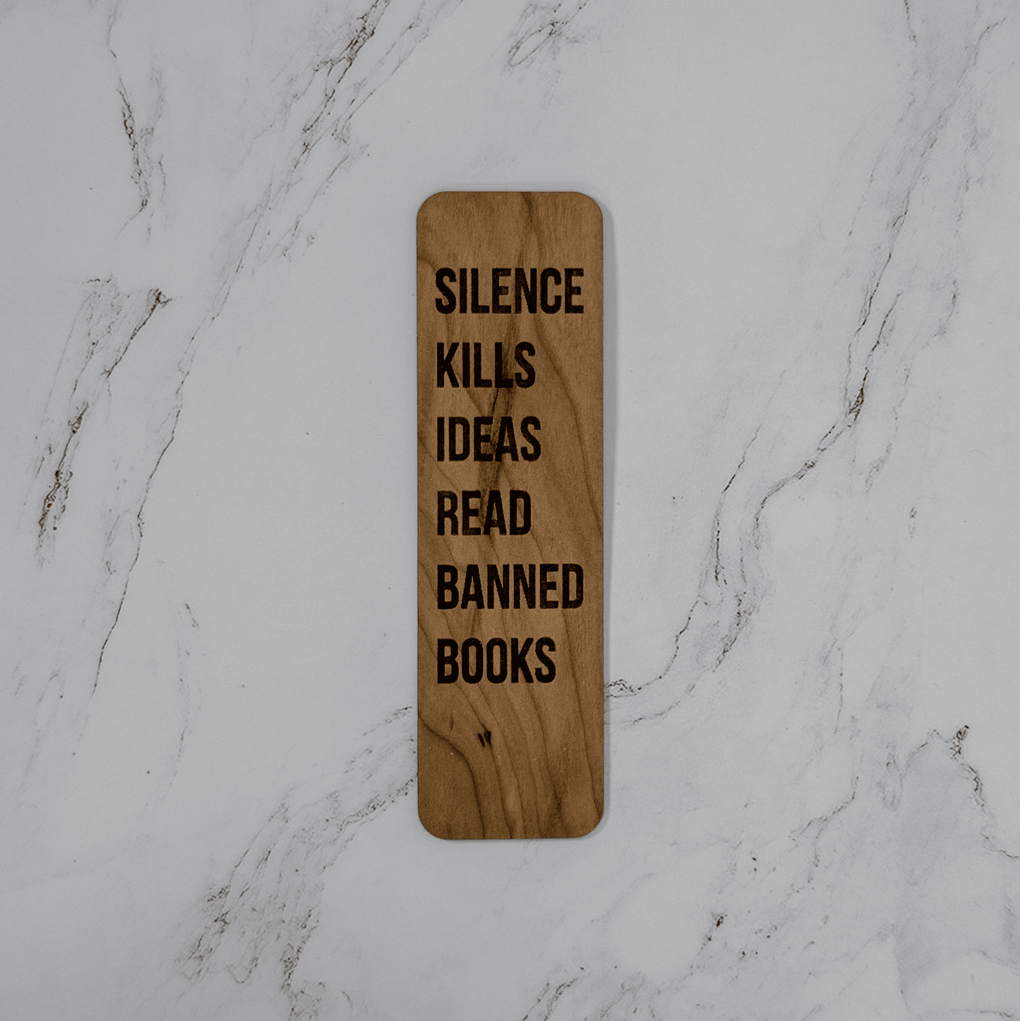 Wooden Bookmark | Silence Kills - Bold