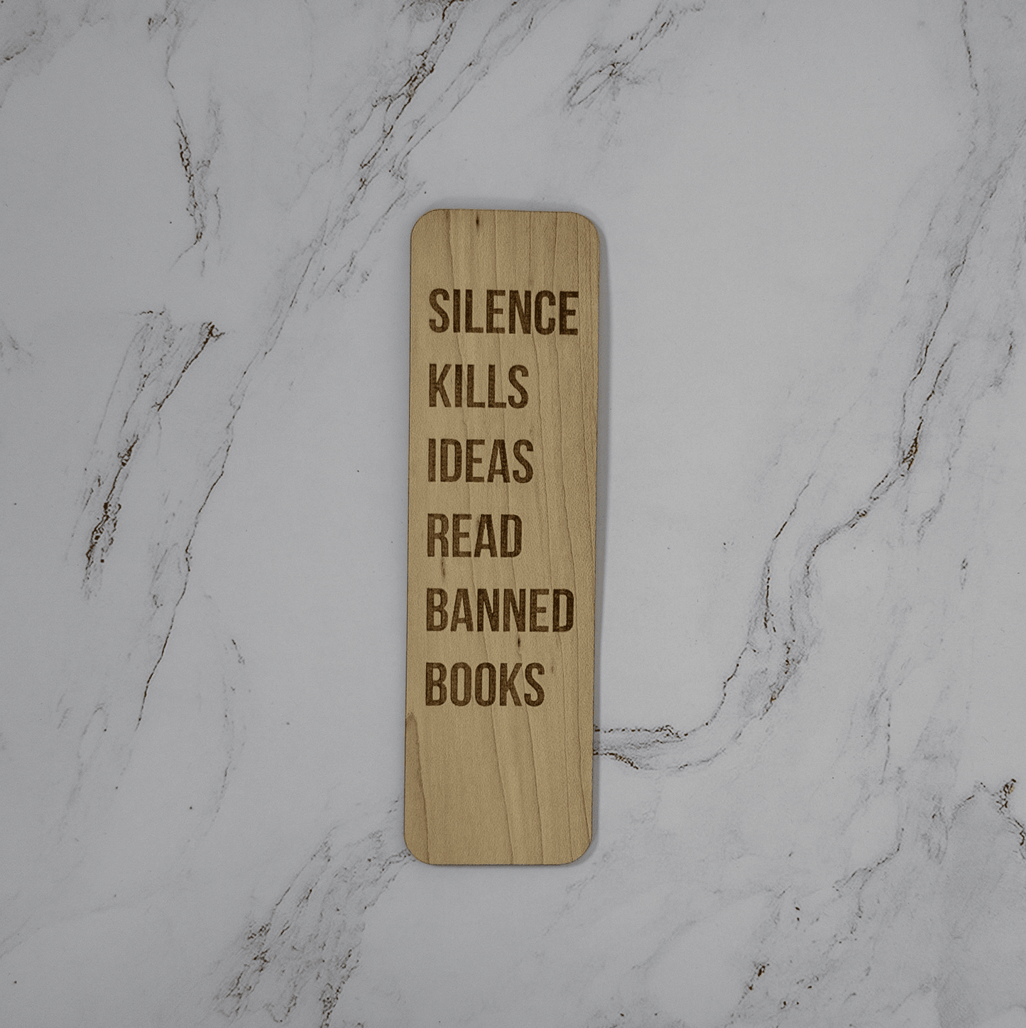 Wooden Bookmark | Silence Kills - Bold